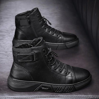 High quality high boots leather shoes