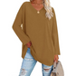 Women's loose long sleeve fashion V-neck knit top