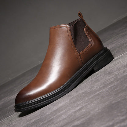 （Buy 2 pairs and get free shipping）Chelsea boots with pointed toe -Men's leather boots